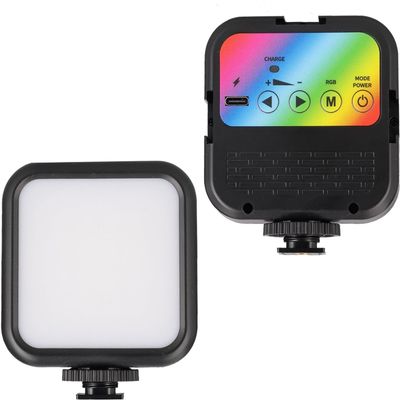 Portable RGB Video Light with 70 LED's, Compatible with Panasonic Lumix GH5S, Adjustable Color Temperature, and Long-Lasting Rechargeable Battery