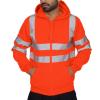 Long Sleeve Work Shirts for Men Construction Hi Vis Hoodies for Men Reflective Hoodie Safety Shirt Orange view 1