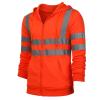 Long Sleeve Work Shirts for Men Construction Hi Vis Hoodies for Men Reflective Hoodie Safety Shirt Orange view 4