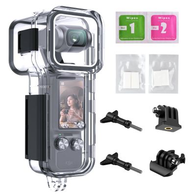 Waterproof Housing Case for DJI Osmo Pocket 3, Touchscreen Underwater Diving Protective Shell Waterproof up to 50m/164/ft with Helmet Bracket & 1/4 Bracket Accessories