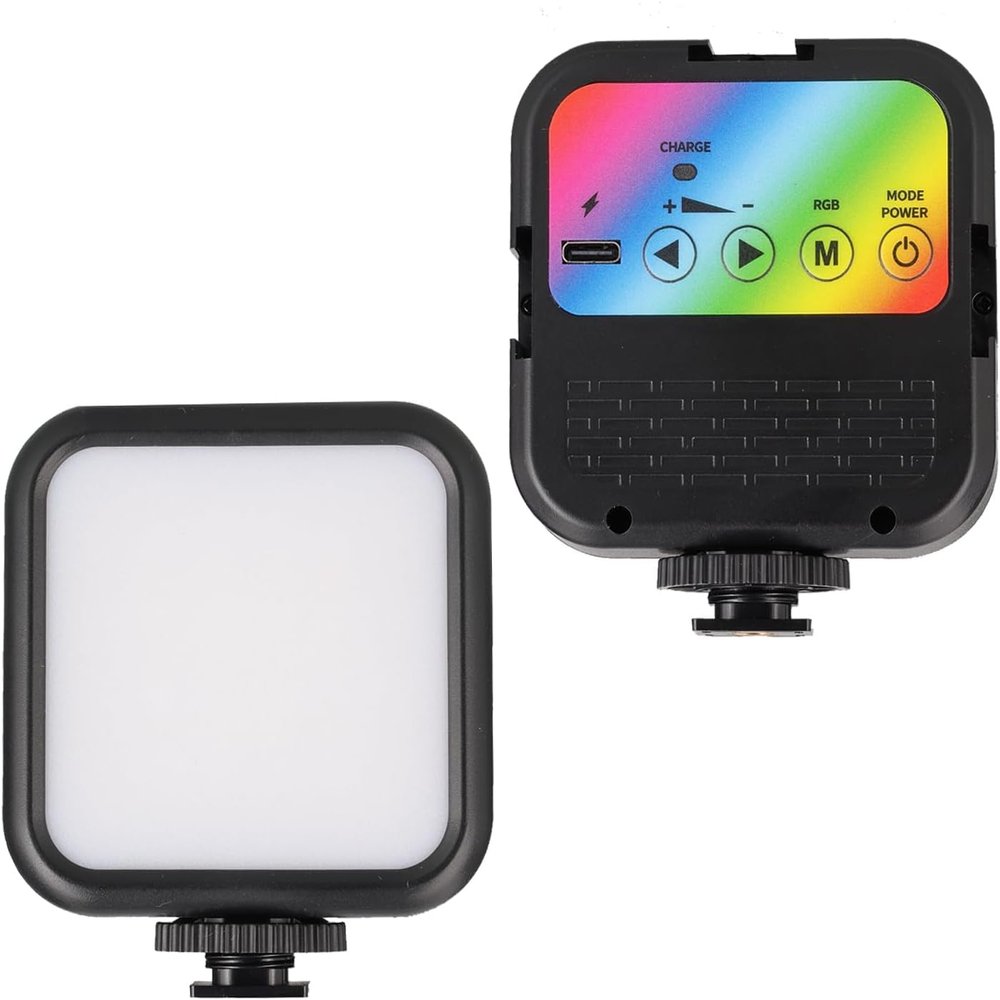 Portable RGB Video Light with 70 LED's, Compatible with Nikon D3400, Adjustable Color Temperature, and Long-Lasting Rechargeable Battery