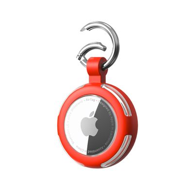 Compatible with AirTag Case Keychain, IPX8 Waterproof Air Tag Holder, Silicone AirTags Cases with Key Ring Apple GPS Item Finders Accessories (Red)