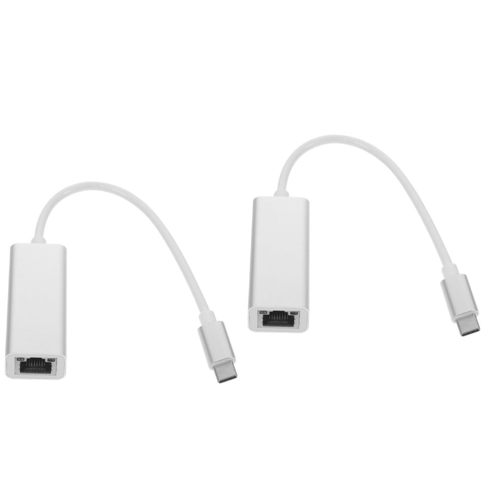 OSALADI 2pcs USB-c to Ethernet Adapter Network Converter Mbps High-Speed LAN Adapter for Laptop Compact External Ethernet Network Card Compatible and More