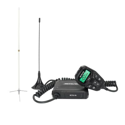 Retevis RA86 GMRS Mobile Radio, GMRS Radio with Integrated Control Mic,Bundle with Base Antenna, NOAA 8 Repeater Channels, Long Range Communication kit for Long Distance Communication