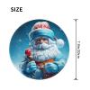 1 Mousepad with Non-Slip Rubber Base 8" Round Mouse-Mat with Stitched Edge Ice Santa Claus Gaming Mousepad for Wireless Mouses Computer Laptop Home Office Desk Pad view 2