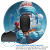 1 Mousepad with Non-Slip Rubber Base 8" Round Mouse-Mat with Stitched Edge Ice Santa Claus Gaming Mousepad for Wireless Mouses Computer Laptop Home Office Desk Pad view 3