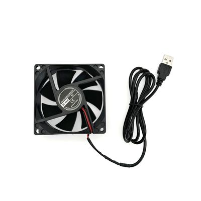 JZK 80x80x25 mm DC 5V USB mini Cooling Fan with Wires, 8025 Small Silent Cooling Fan 80mm, USB 3D Printer Fan, 8cm brushless DC Fan 5V