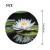 4 PCS Mousepad with Non-Slip Rubber Base 8" Round Mouse-Mat with Stitched Edge White Water Lily Gaming Mousepad for Wireless Mouses Computer Laptop Home Office Desk Pad view 2