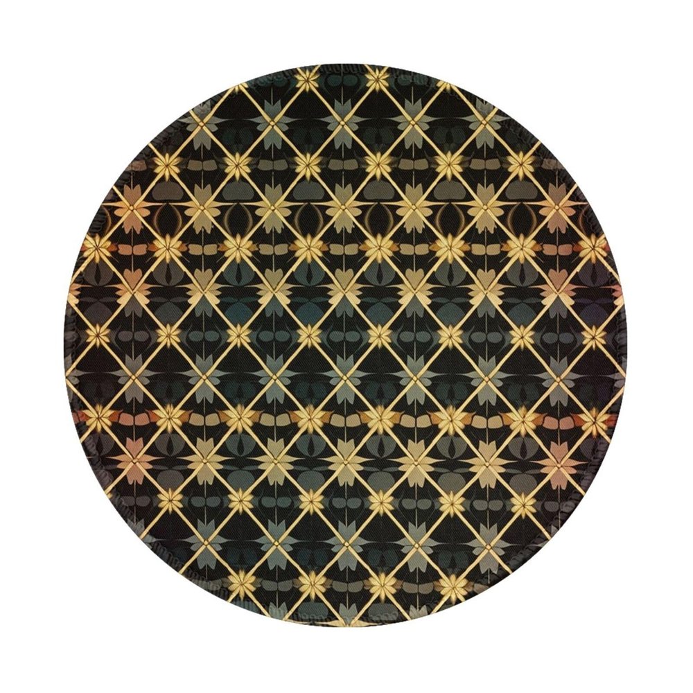 1 Mousepad with Non-Slip Rubber Base 8" Round Mouse-Mat with Stitched Edge Geometric Gaming Mousepad for Wireless Mouses Computer Laptop Home Office Desk Pad
