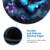 NONHAI 2 PCS Mousepad with Non-Slip Rubber Base 8"" Round Mouse-Mat with Stitched Edge Galaxy Blue Butterfly Gaming Mousepad for Wireless Mouses Computer Laptop Home Office Desk Pad, Black view 4