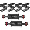 2PCS Carbon Fiber Float Arm & 4PCS 1'' Aluminum Ball Clamp Mount view 1