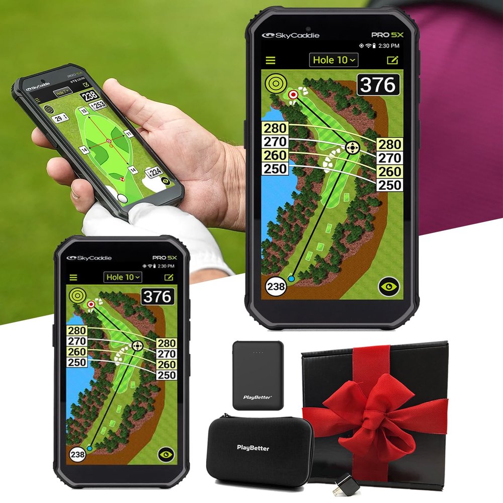 SkyCaddie PRO 5X Handheld Golf GPS Gift Box Bundle