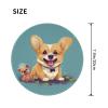 2 PCS Mousepad with Non-Slip Rubber Base 8" Round Mouse-Mat with Stitched Edge Funny Animal Corgi Gaming Mousepad for Wireless Mouses Computer Laptop Home Office Desk Pad view 2