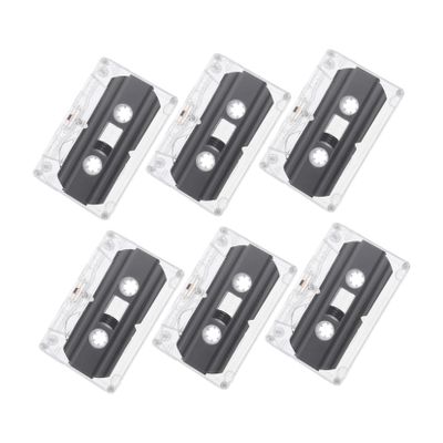 STOBAZA 6pcs Blank Audio Cassette Tapes for Recording DIY Vintage Voice Messages Hard Case for Lectures Greetings and Parties
