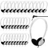 Yunsailing 30 Pack Bulk Headphones Set Over Ear Headphones with Adjustable Headband 3.5mm Plug Headsets Earphones for Learning Program, Computer Lab, Library, Testing & Multimedia Use (White) view 1