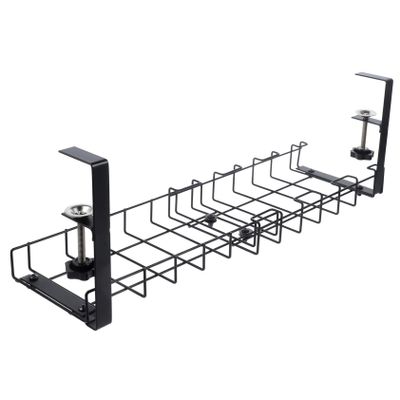 Gadpiparty Under Desk Cable Organizer Tray Durable Cord Management for Tidy Workspaces Storage for Cables and Wires for Home and Office Use Black Color