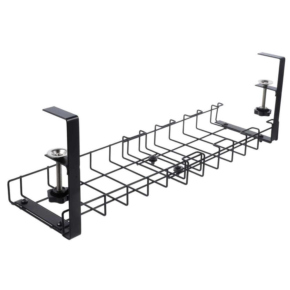 Gadpiparty Under Desk Cable Organizer Tray Durable Cord Management for Tidy Workspaces Storage for Cables and Wires for Home and Office Use Black Color
