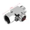 2Pcs G1/2" 3-Way Water Line Splitter, Solid Brass T Shape Diverter Valve Adapter for Shower Head Handshower Toilet Hose Universal Bathroom Hose Connector Easy Install Chrome Fitting view 3
