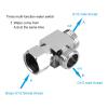 2Pcs G1/2" 3-Way Water Line Splitter, Solid Brass T Shape Diverter Valve Adapter for Shower Head Handshower Toilet Hose Universal Bathroom Hose Connector Easy Install Chrome Fitting view 4