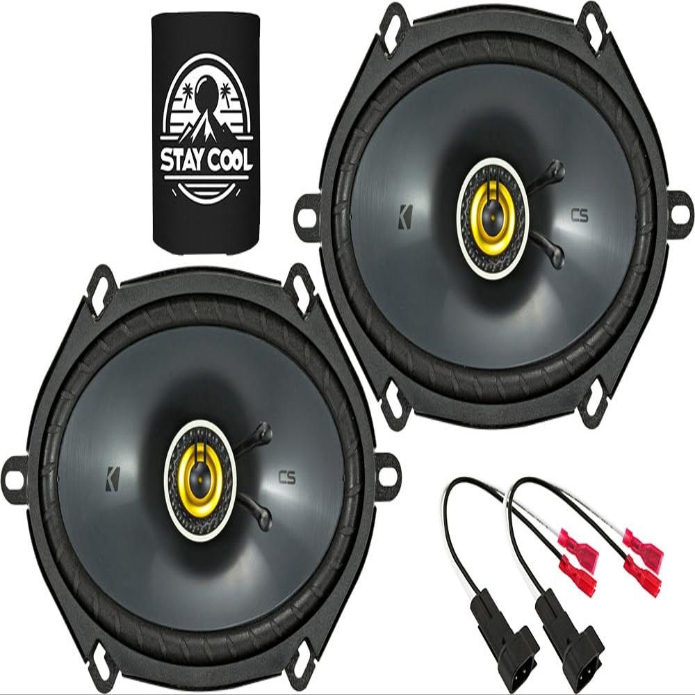 KICKER Speakers 6X8 inch for Ford F-650/F-750 2000-2019 Upgrade Kit - Pair of CS Series with Harness, Coaxial Car Audio Front Door Speaker CSC684, 46CSC684