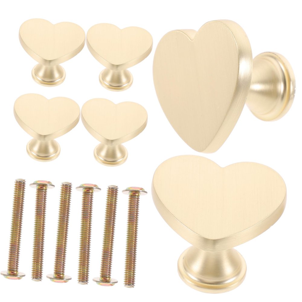 Gadpiparty 6pcs Heart Shaped Zinc Alloy Drawer Pulls Boy Girl Room Furniture Handles Charming Design for Cabinets and Dressers Durable and Easy to Grip
