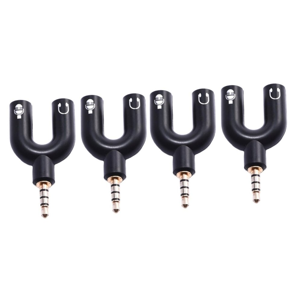 4pcs Cable Head Male to Female y Splitter Cable Head Audio Splitter for Phone Microphone Computer High Conductivity Portable Design