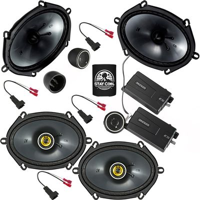 KICKER Speakers 6X8 inch for Ford F-650/F-750 2016-2019 Upgrade Kit - 4 Pack of CS Series with Harness, Car Audio Front and Rear Speaker CSS684, 46CSS684, CSC684, 46CSC684, CSS684+CSC684+FF671619SH
