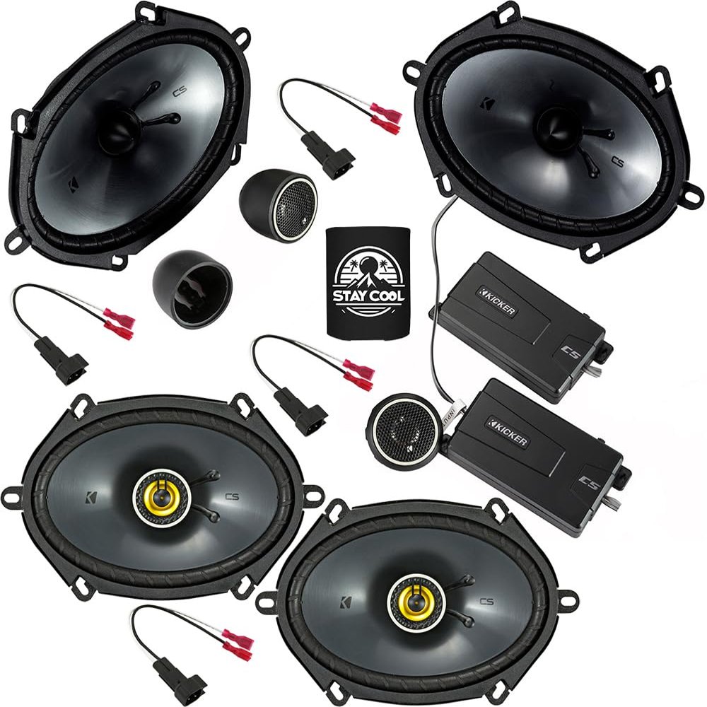 KICKER Speakers 6X8 inch for Ford F-650/F-750 2016-2019 Upgrade Kit - 4 Pack of CS Series with Harness, Car Audio Front and Rear Speaker CSS684, 46CSS684, CSC684, 46CSC684, CSS684+CSC684+FF671619SH