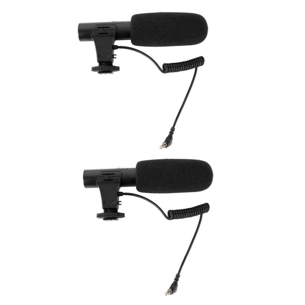 2pcs Photography Interview Microphone Professional Condenser Mic for Cameras Lightweight Design Shock Resistance for Audio Recording