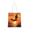 VTCTOASY Sea Sunset Flying Dragon Print Canvas Tote Bags Lightweight Shoulder Bag Reusable Grocery Shopping Bag Handbags for Women Men view 1