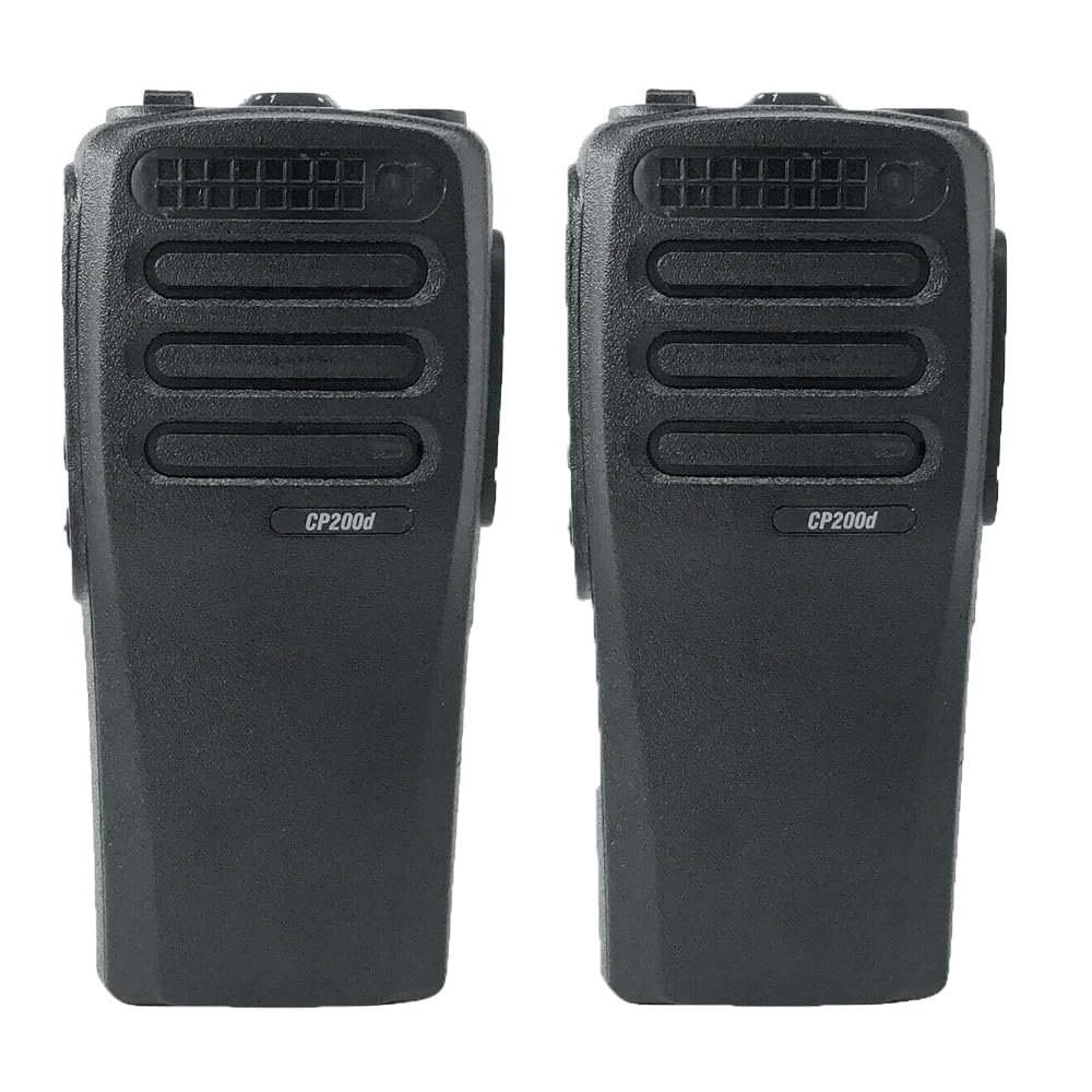 2Pack Black CP200D Housing Case Front Cover with Speaker Compatible with Radio CP200D