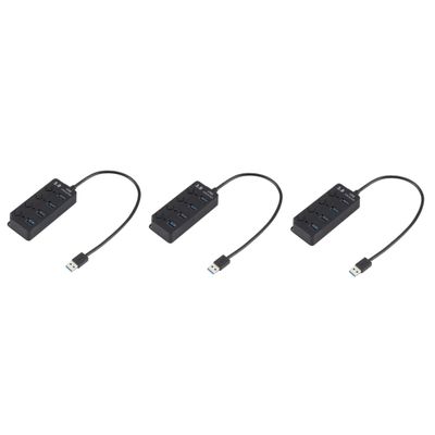 OSALADI 3pcs USB Hub Ports USB Hub Laptop Connector Overvoltage Overcurrent Leakage Protection