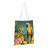 VTCTOASY Summer Parrot Pineapple Bird Print Canvas Tote Bags Lightweight Shoulder Bag Reusable Grocery Shopping Bag Handbags for Women Men view 3