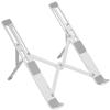 Laptop Stand, Height-Adjustable, Foldable, Portable, Ventilated, Fits Up to 15.6-Inch Laptops (Aluminium Alloy, Silver) Tabletop view 1