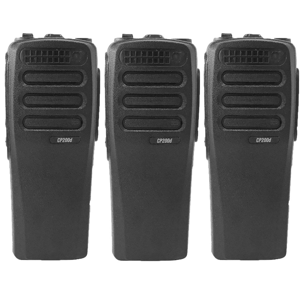 3Pack Black CP200D Housing Case Front Cover with Speaker Compatible with Radio CP200D