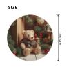 1 Mousepad with Non-Slip Rubber Base 8" Round Mouse-Mat with Stitched Edge Xmas Tree Branch Bear Doll Gaming Mousepad for Wireless Mouses Computer Laptop Home Office Desk Pad view 2