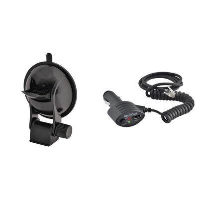 Escort EZ Mag Mount - StickyCup Silicon Suction Cup (Black) & SmartCord USB, Half Straight Half Coiled Cord with USB Port for Charging