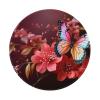 1 Mousepad with Non-Slip Rubber Base 8" Round Mouse-Mat with Stitched Edge Red Flower and Butterfly Gaming Mousepad for Wireless Mouses Computer Laptop Home Office Desk Pad view 1