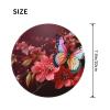 1 Mousepad with Non-Slip Rubber Base 8" Round Mouse-Mat with Stitched Edge Red Flower and Butterfly Gaming Mousepad for Wireless Mouses Computer Laptop Home Office Desk Pad view 2