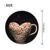 NONHAI 2 PCS Mousepad with Non-Slip Rubber Base 8"" Round Mouse-Mat with Stitched Edge Heart Cup Gaming Mousepad for Wireless Mouses Computer Laptop Home Office Desk Pad, Black view 2