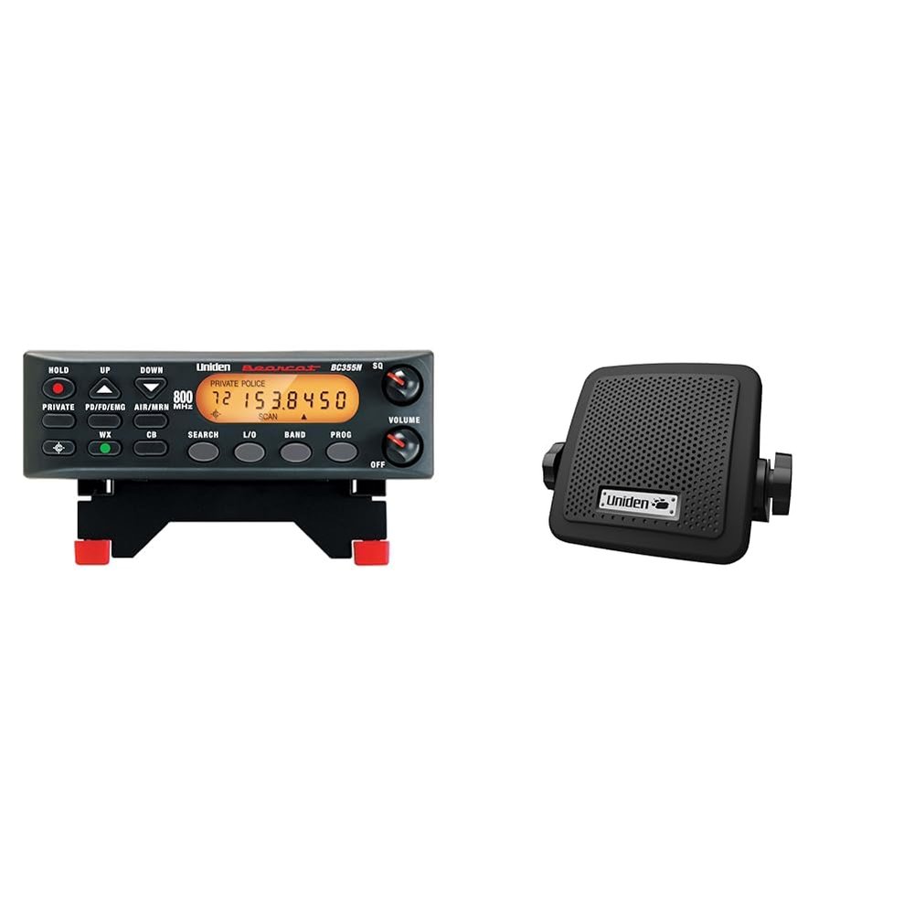 Uniden Bearcat BC355N Base/Mobile Scanner1 (UNNBC355N) & (BC7) Bearcat 7-Watt External Communications Speaker