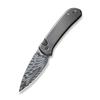 WE Knife WE22030F-DS1 Polished Gray Orange Peel Textured Titanium Handle view 1