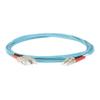 SpeedyFiberTX 2-Pack 70 Meter SC to LC Fiber Optic Patch Cable, Red and Black Boots, Corning ClearCurve Multimode OM4 50/125um Optical Fiber, Duplex Aqua Riser OFNR Cable Jacket view 2