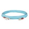 SpeedyFiberTX 2-Pack 70 Meter SC to LC Fiber Optic Patch Cable, Red and Black Boots, Corning ClearCurve Multimode OM4 50/125um Optical Fiber, Duplex Aqua Riser OFNR Cable Jacket view 3