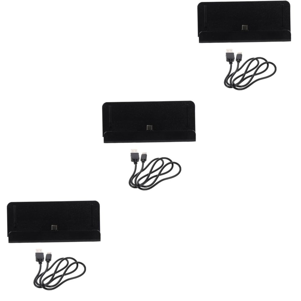 HOMSFOU 3pcs Charger Dock for Fast Charging Station Stand USB Type Stable Console Holder for Home and Travel Use