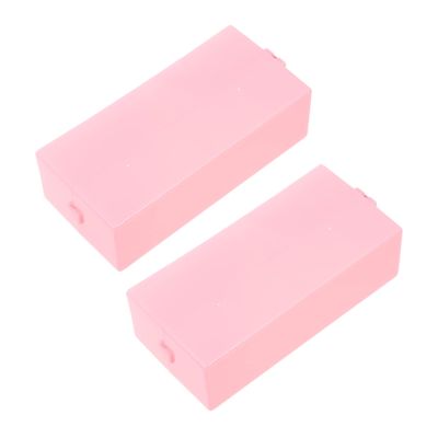 MERRYHAPY 2pcs Nail Drill Bit Organizer Box Polishing Heads Storage Holder for Manicure Use Compact Design for Easy Access and Display for Salon and Home Use Pink
