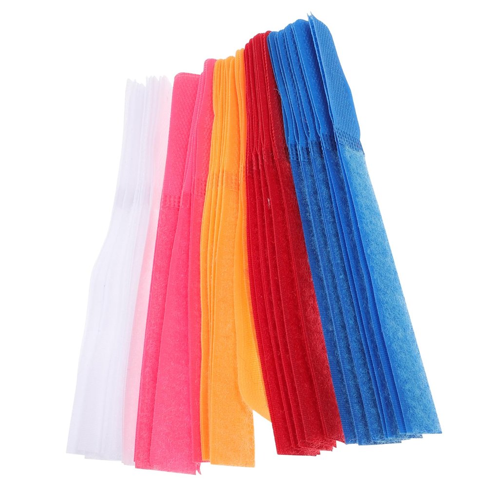MERRYHAPY 50pcs Cable Organizer Ties Reusable Hook and Loop Cord Management for Appliances and Computers No Adhesive Residue Material Random Colors