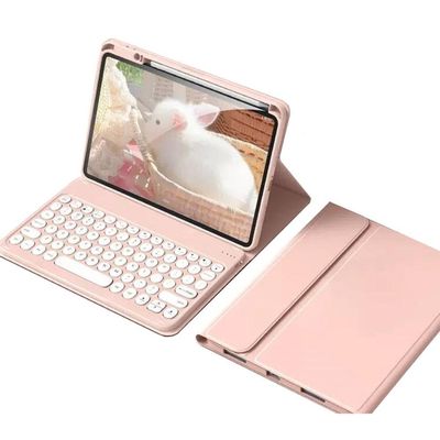 kaidisen Keyboard Case for iPad 10th Generation Case with Magnetic Detachable Keyboard, 2022 iPad 10 Candy Color Round Key Keyboard Cover,Pink