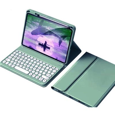 kaidisen Keyboard Case for iPad Pro 12.9" 6th/5th/4th/3rd Generation with Magnetic Detachable Keyboard Candy Color Round Key Keyboard Cover,Dark Green