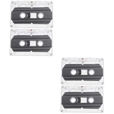 Mikikit 4pcs Blank Cassette Tapes for Voice and Music Recording Supply Hard Case for Parties and Teaching